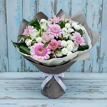 Букет цветов из:  Герберы, Альстромерии и Хризантемы в Ягодное