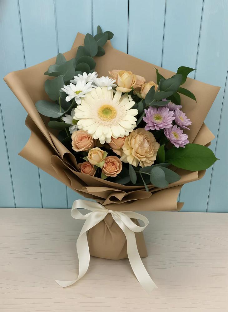 Букет цветов из: Герберы и Хризантемы в Ягодное