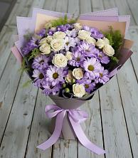 Букет цветов из:  Хризантемы и Розы в Ягодное